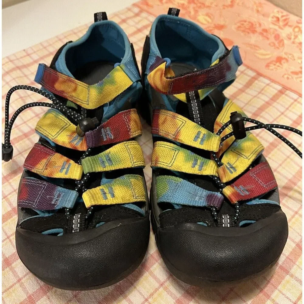 Keen‎ Rainbow Tie Dye Sandals Kids Youth Sz 4 Water Shoes Newport GUC